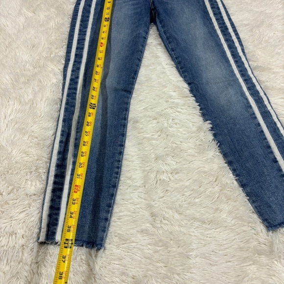 7 For All Mankind Racing Stripe Mid-Rise Ankle Skinny Jeans Size 29 - Picture 4 of 14